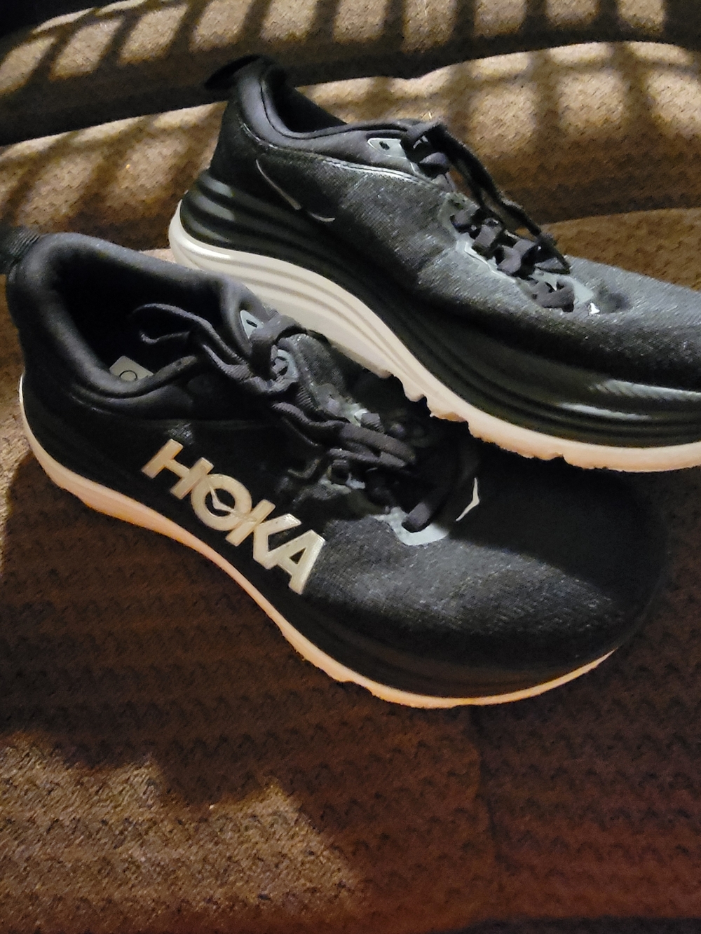 Hoka GAVIOTA 5 Black and White Women's Athletic Shoes